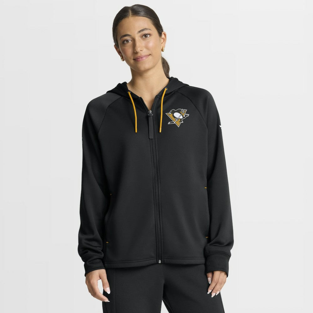 Pittsburgh Penguins Fanatics Women's Authentic Pro Rink Raglan Full-Zip Hoodie