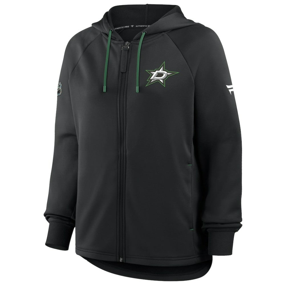 Dallas Stars Fanatics Women's Authentic Pro Rink Raglan Full-Zip Hoodie