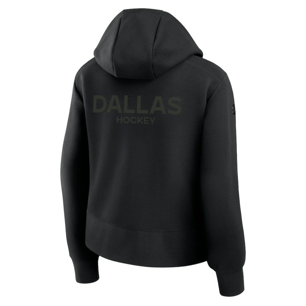 Dallas Stars Fanatics Women's Authentic Pro Road Tri-Blend Quarter-Zip Hoodie