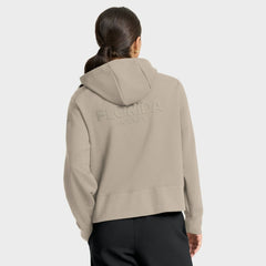 Florida Panthers Fanatics Women's Authentic Pro Road Tri-Blend Quarter-Zip Hoodie