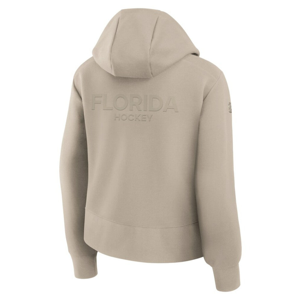 Florida Panthers Fanatics Women's Authentic Pro Road Tri-Blend Quarter-Zip Hoodie