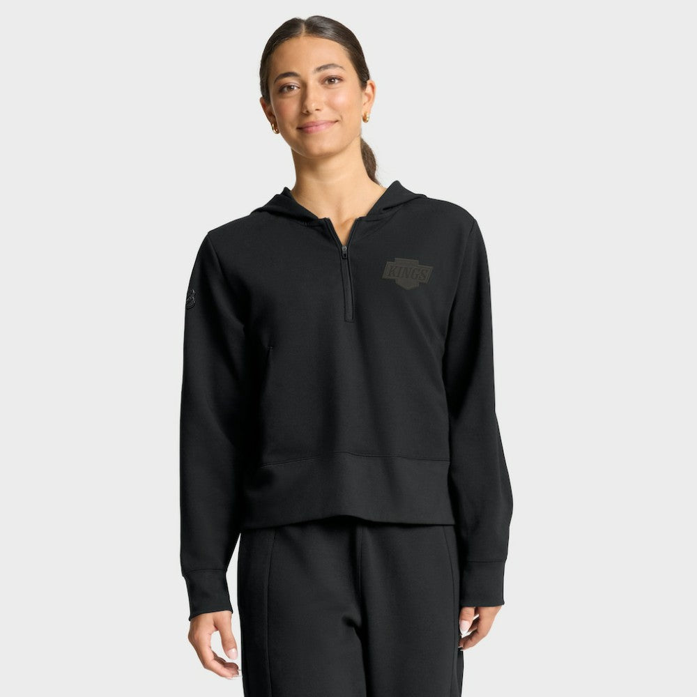 Los Angeles Kings Fanatics Women's Authentic Pro Road Tri-Blend Quarter-Zip Hoodie