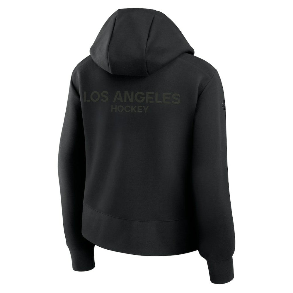 Los Angeles Kings Fanatics Women's Authentic Pro Road Tri-Blend Quarter-Zip Hoodie