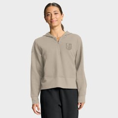 Vegas Golden Knights Fanatics Women's Authentic Pro Road Tri-Blend Quarter-Zip Hoodie