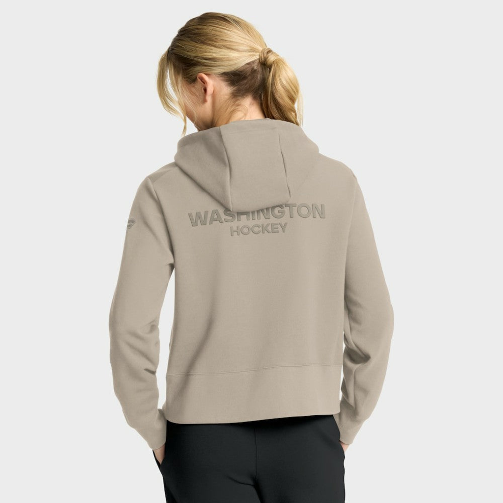 Washington Capitals Fanatics Women's Authentic Pro Road Tri-Blend Quarter-Zip Hoodie