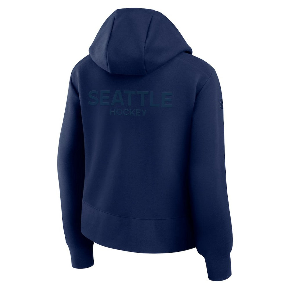 Seattle Kraken Fanatics Women's Authentic Pro Road Tri-Blend Quarter-Zip Hoodie