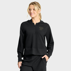Pittsburgh Penguins Fanatics Women's Authentic Pro Road Tri-Blend Quarter-Zip Hoodie