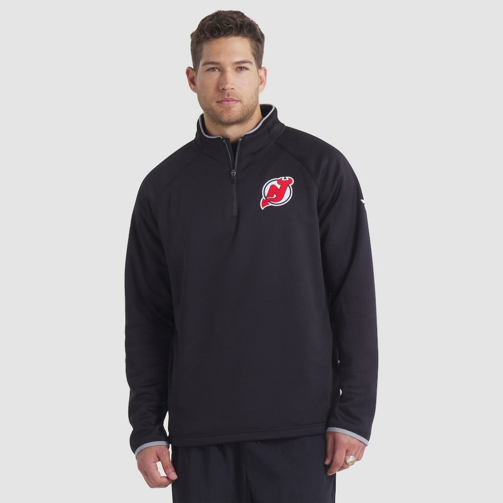 New Jersey Devils Fanatics Authentic Pro Rink Raglan Quarter-Zip Pullover