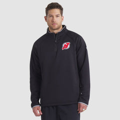 New Jersey Devils Fanatics Authentic Pro Rink Raglan Quarter-Zip Pullover