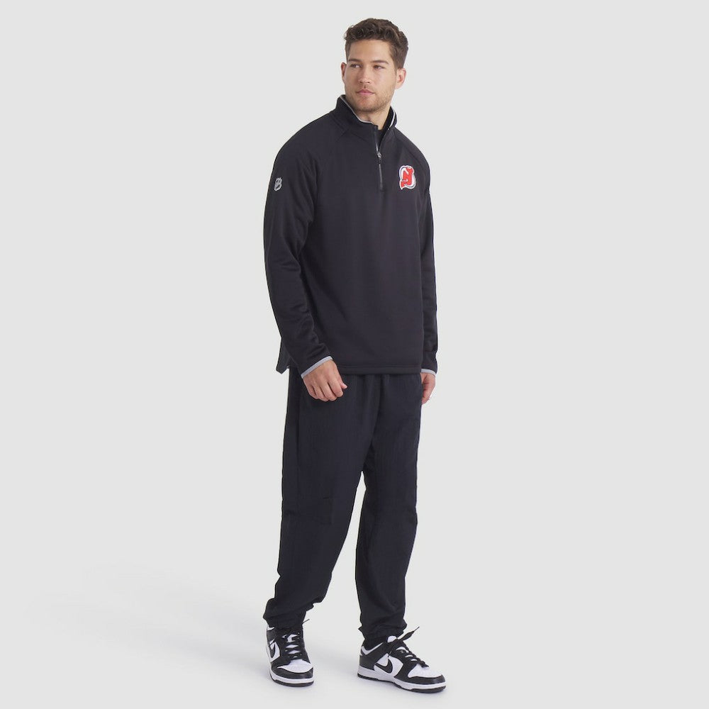 New Jersey Devils Fanatics Authentic Pro Rink Raglan Quarter-Zip Pullover