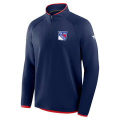 New York Rangers Fanatics Authentic Pro Rink Raglan Quarter-Zip Pullover