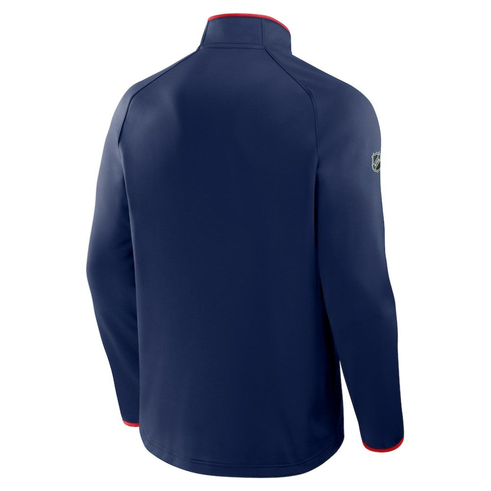 New York Rangers Fanatics Authentic Pro Rink Raglan Quarter-Zip Pullover