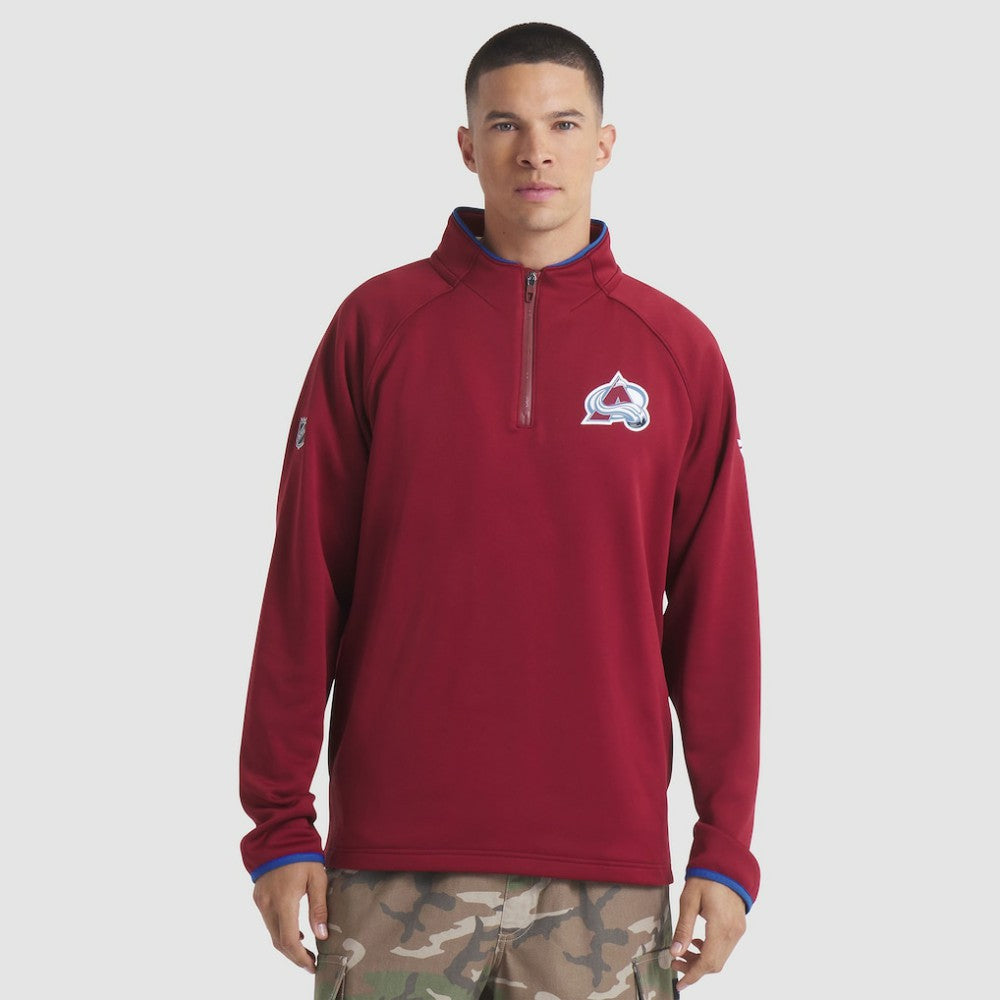 Colorado Avalanche Fanatics Authentic Pro Rink Raglan Quarter-Zip Pullover