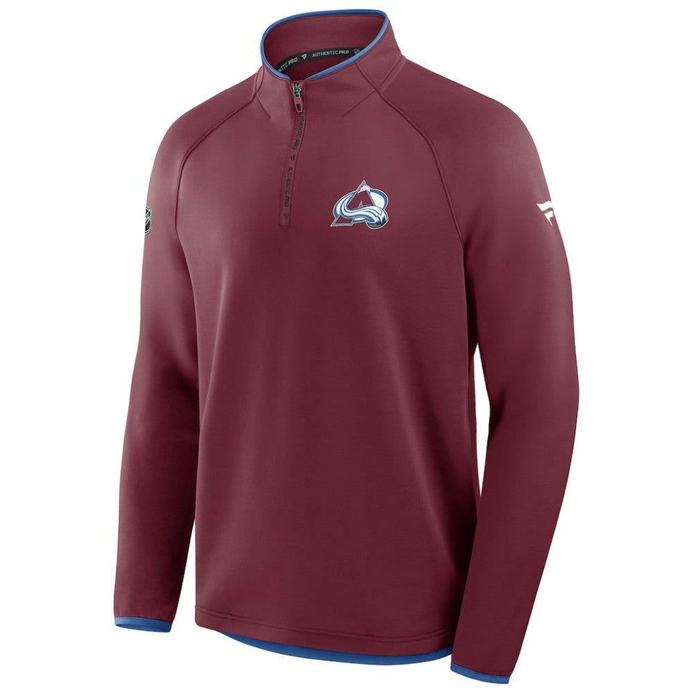 Colorado Avalanche Fanatics Authentic Pro Rink Raglan Quarter-Zip Pullover