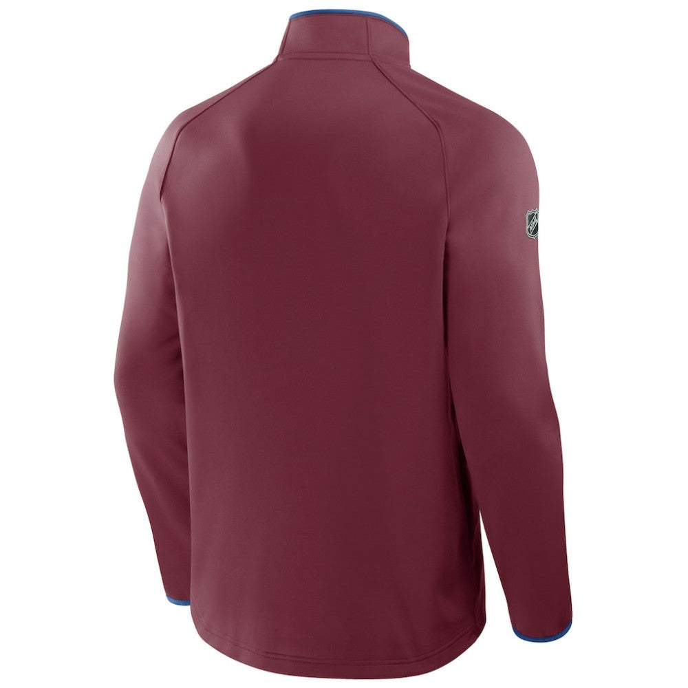 Colorado Avalanche Fanatics Authentic Pro Rink Raglan Quarter-Zip Pullover