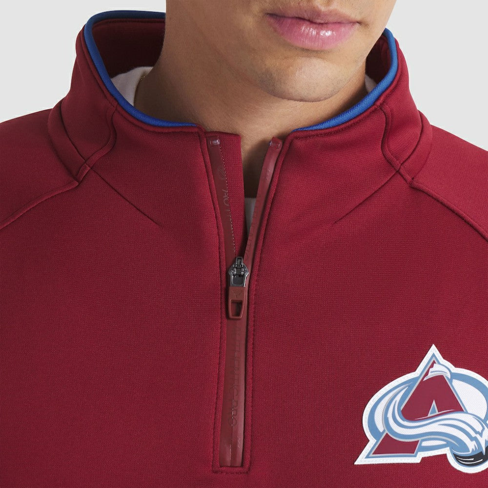 Colorado Avalanche Fanatics Authentic Pro Rink Raglan Quarter-Zip Pullover