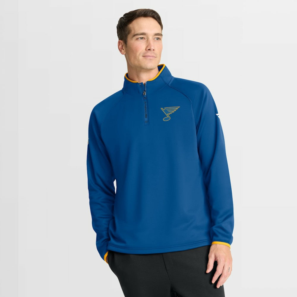 St. Louis Blues Fanatics Authentic Pro Rink Raglan Quarter-Zip Pullover