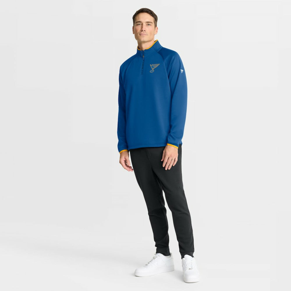 St. Louis Blues Fanatics Authentic Pro Rink Raglan Quarter-Zip Pullover
