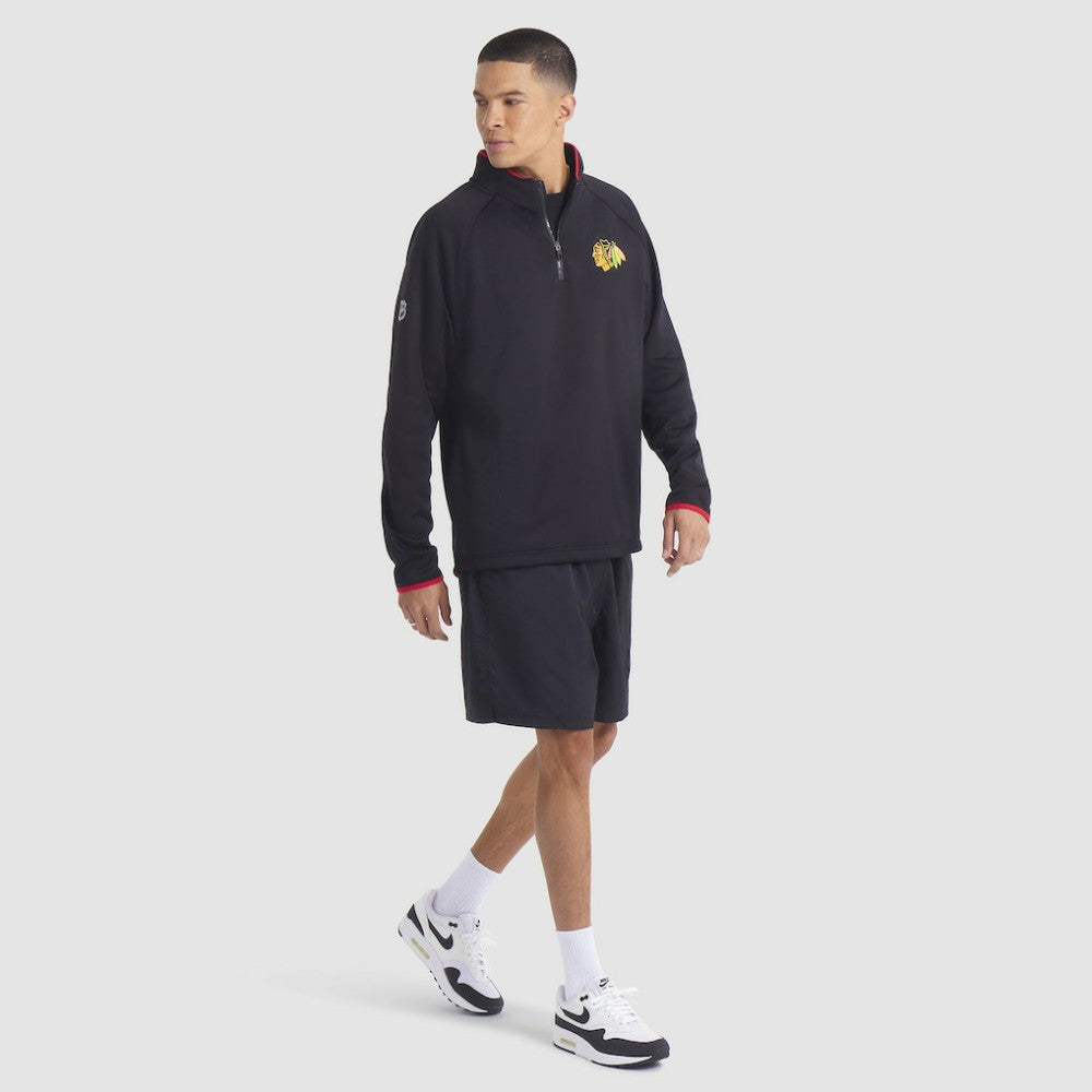Chicago Blackhawks Fanatics Authentic Pro Rink Raglan Quarter-Zip Pullover