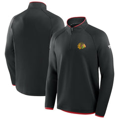 Chicago Blackhawks Fanatics Authentic Pro Rink Raglan Quarter-Zip Pullover