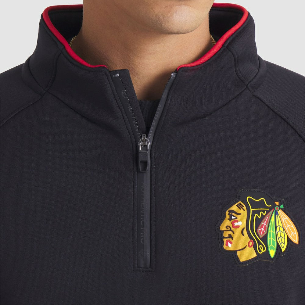 Chicago Blackhawks Fanatics Authentic Pro Rink Raglan Quarter-Zip Pullover