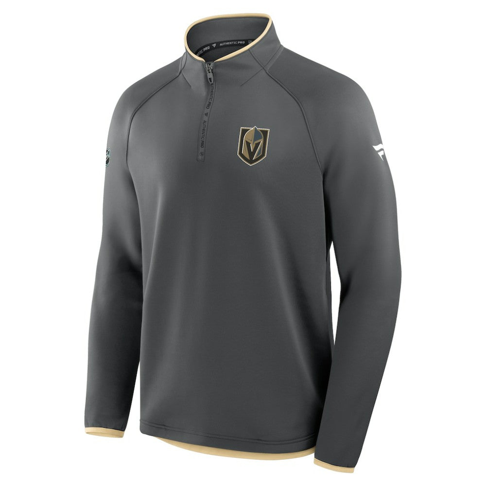 Vegas Golden Knights Fanatics Authentic Pro Rink Raglan Quarter-Zip Pullover