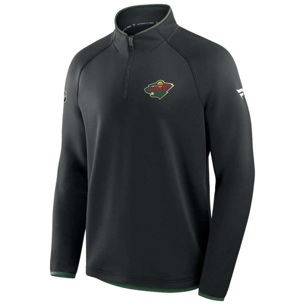 Minnesota Wild Fanatics Authentic Pro Rink Raglan Quarter-Zip Pullover