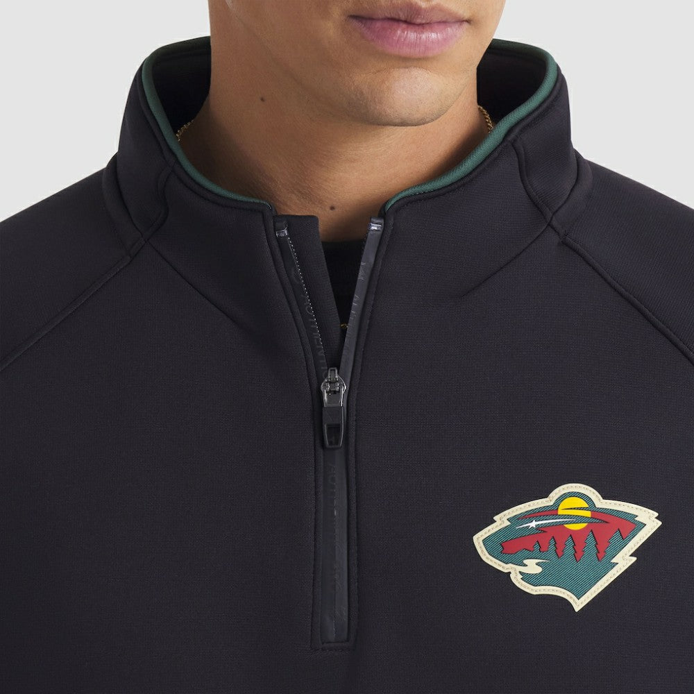 Minnesota Wild Fanatics Authentic Pro Rink Raglan Quarter-Zip Pullover