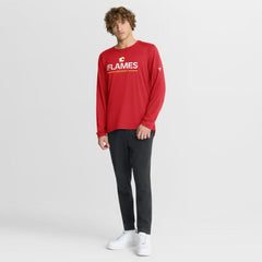Calgary Flames Fanatics Authentic Pro Rink Tech Long Sleeve T-Shirt
