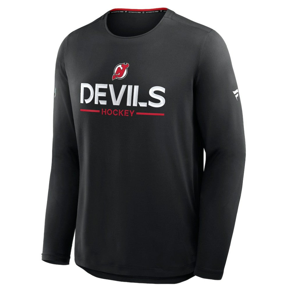 New Jersey Devils Fanatics Authentic Pro Rink Tech Long Sleeve T-Shirt