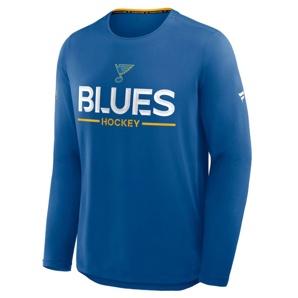 St. Louis Blues Fanatics Authentic Pro Rink Tech Long Sleeve T-Shirt