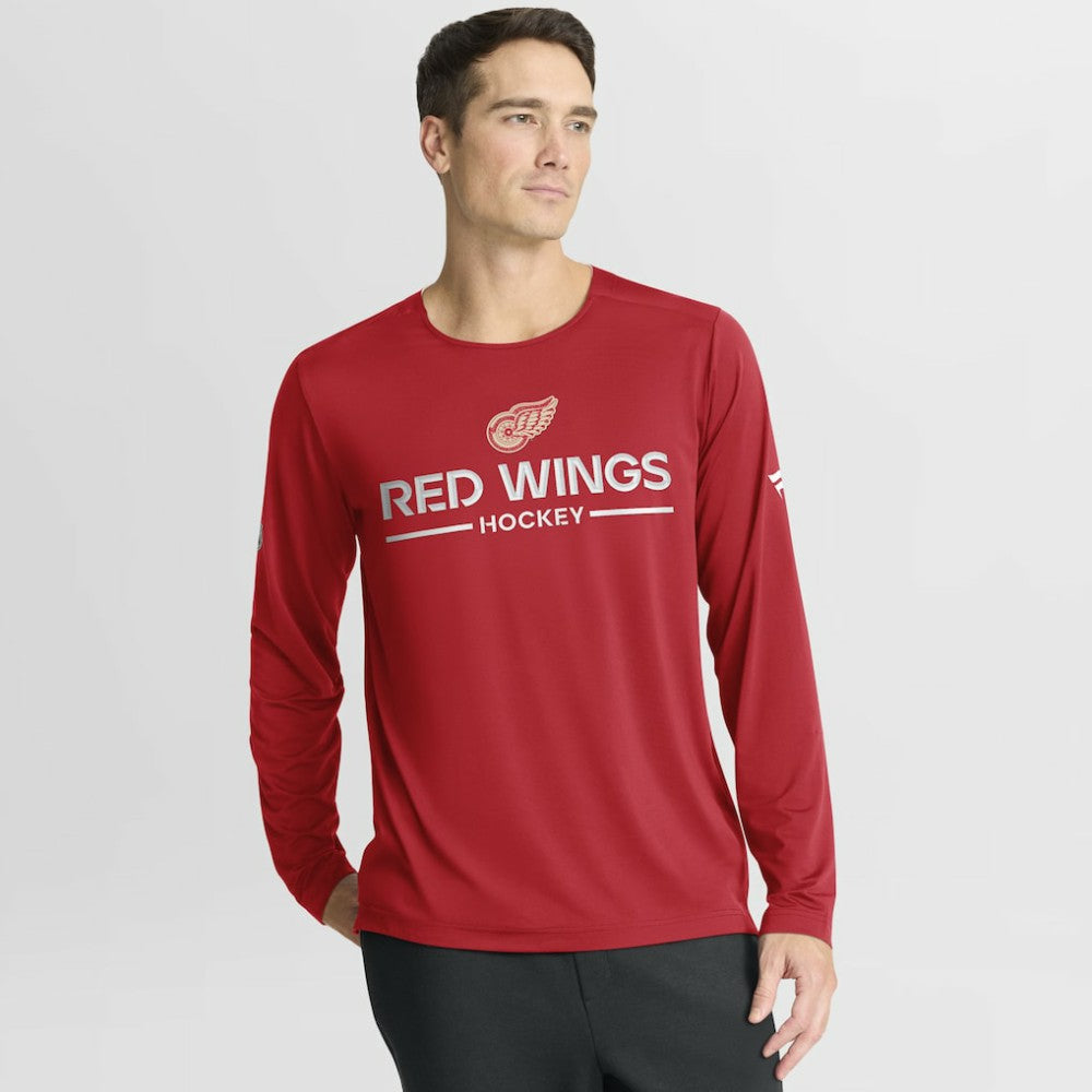 Detroit Red Wings Fanatics Authentic Pro Centennial Rink Tech Long Sleeve T-Shirt