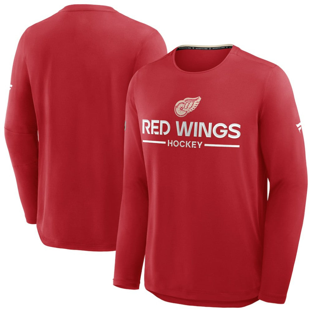 Detroit Red Wings Fanatics Authentic Pro Centennial Rink Tech Long Sleeve T-Shirt
