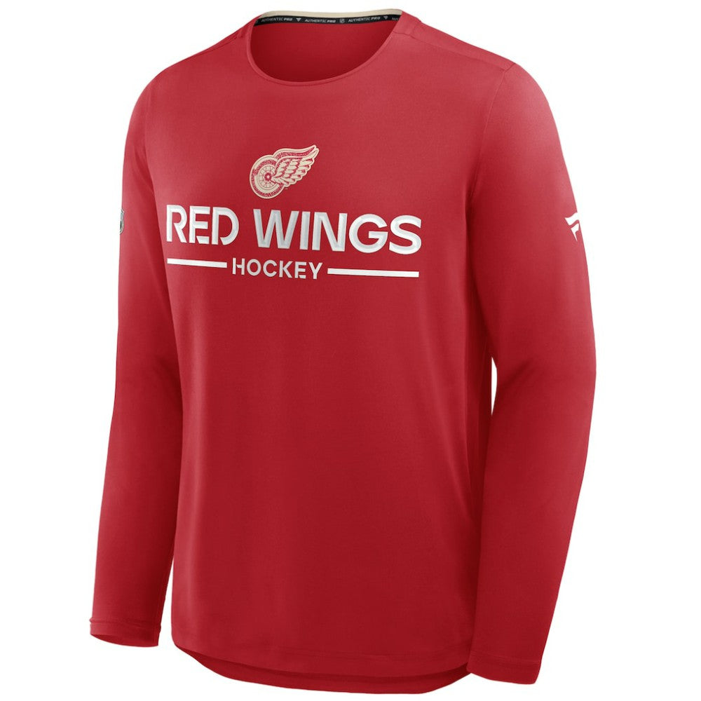 Detroit Red Wings Fanatics Authentic Pro Centennial Rink Tech Long Sleeve T-Shirt