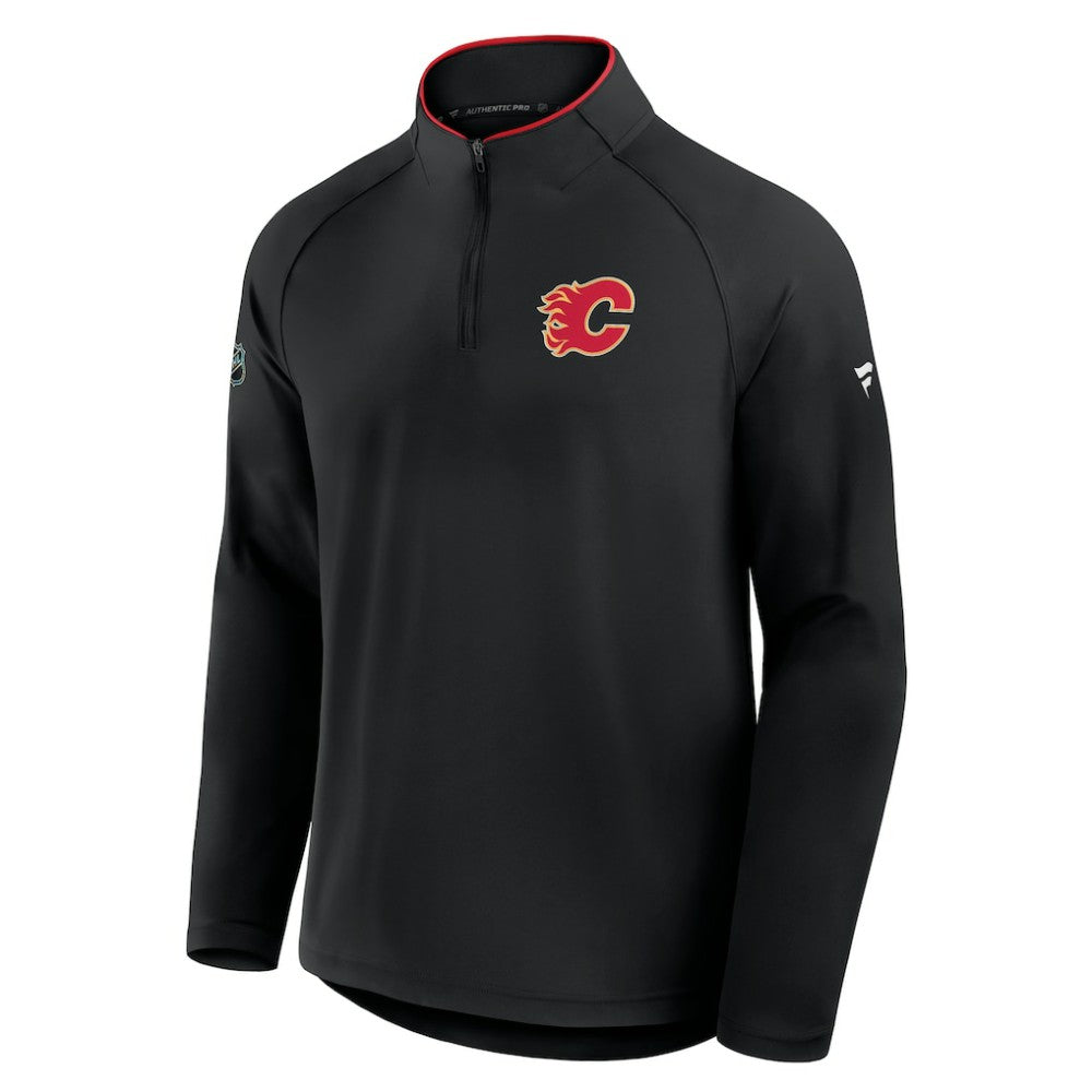 Calgary Flames Fanatics Authentic Pro Rink Training Quarter-Zip Pullover