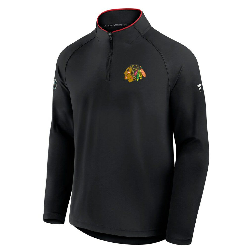 Chicago Blackhawks Fanatics Authentic Pro Rink Training Quarter-Zip Pullover