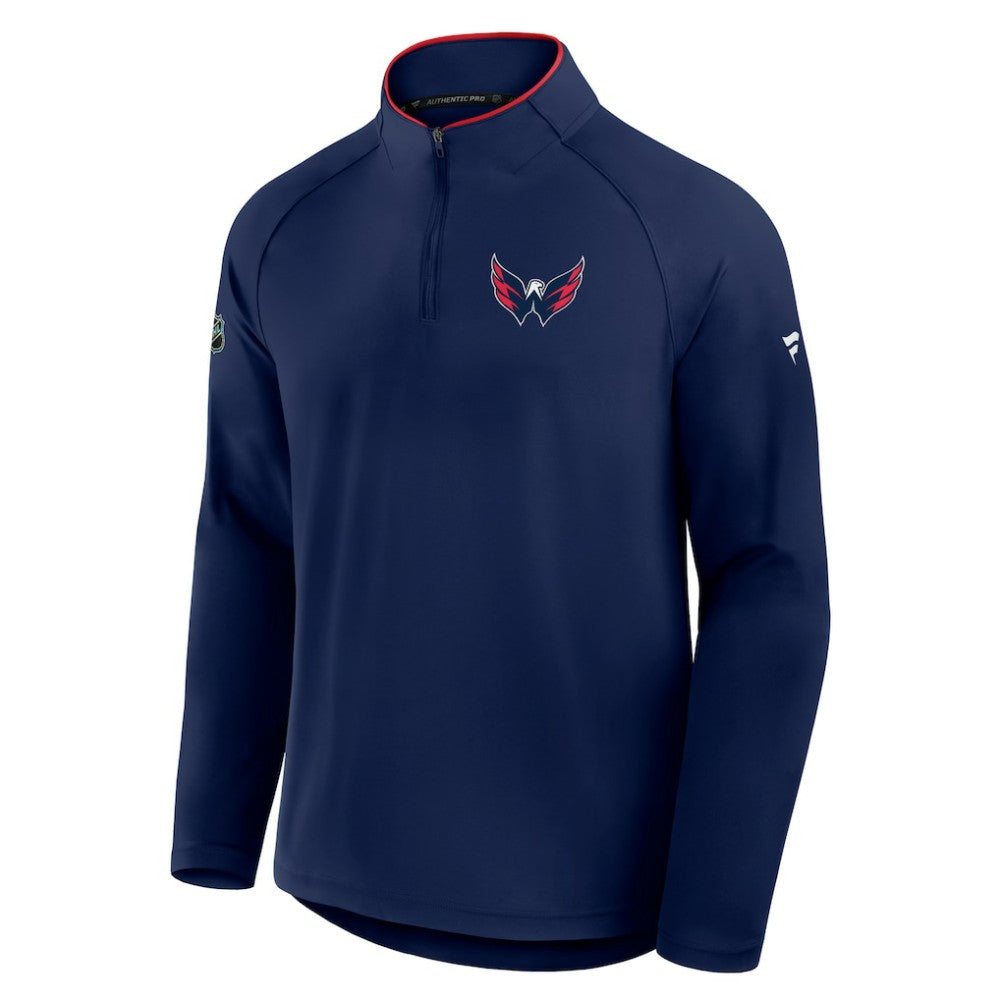 Washington Capitals Fanatics Authentic Pro Rink Training Quarter-Zip Pullover