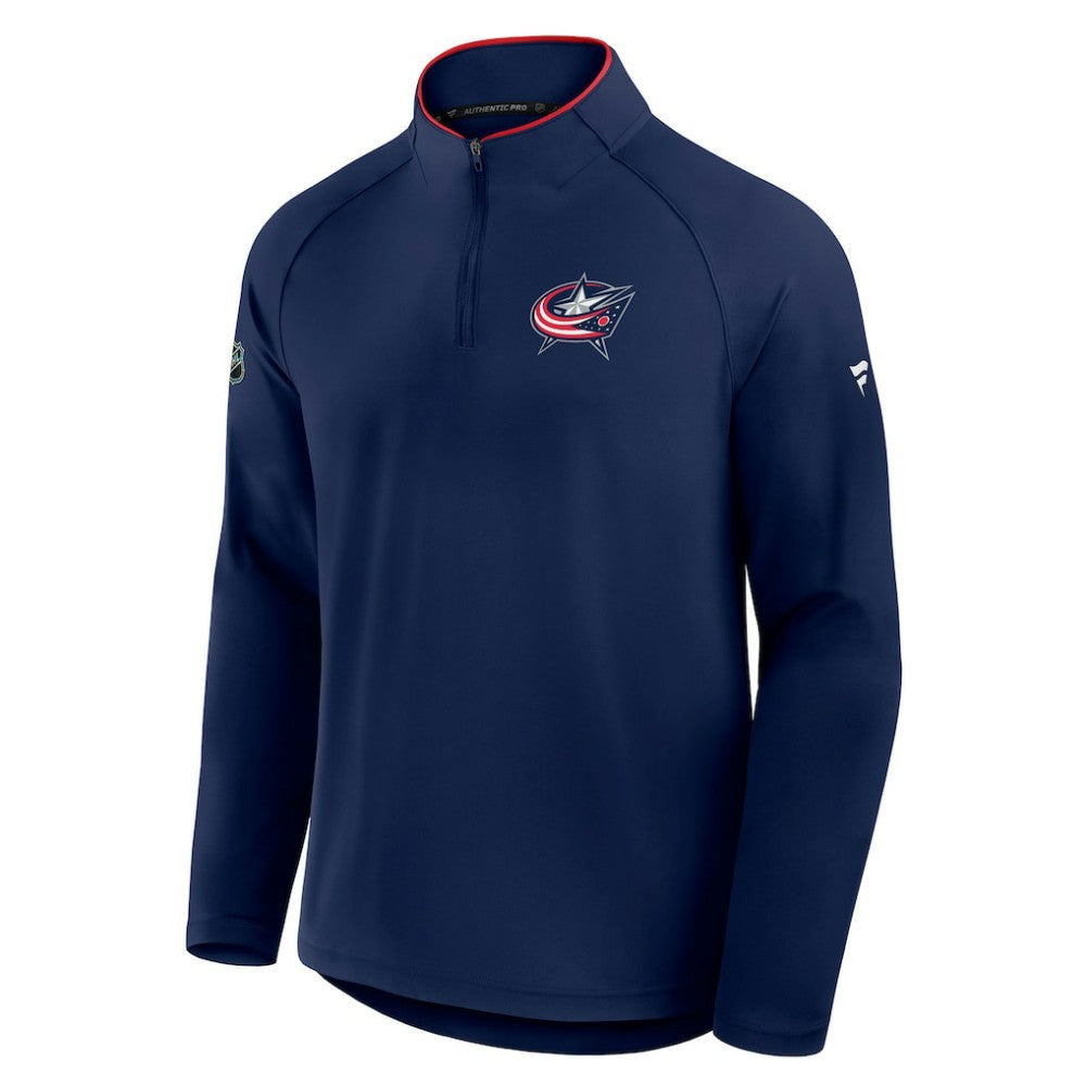 Columbus Blue Jackets Fanatics Authentic Pro Rink Training Quarter-Zip Pullover