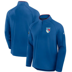 New York Rangers Fanatics Authentic Pro Rink Training Centennial Raglan Quarter-Zip Pullover