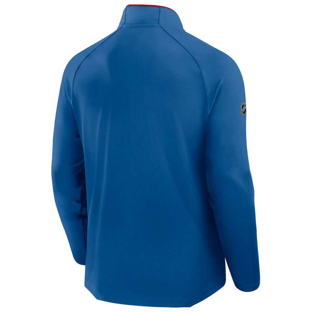 New York Rangers Fanatics Authentic Pro Rink Training Centennial Raglan Quarter-Zip Pullover