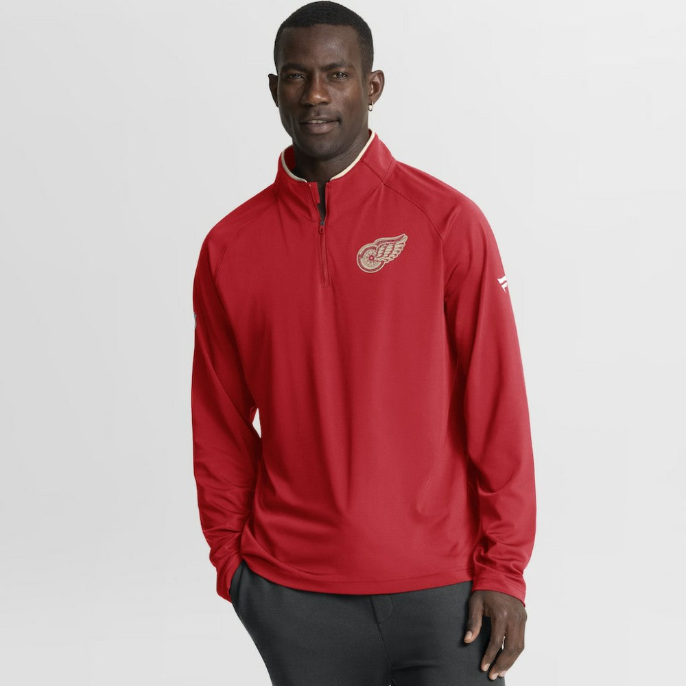 Detroit Red Wings Fanatics Authentic Pro Rink Training Centennial Raglan Quarter-Zip Pullover