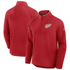 Detroit Red Wings Fanatics Authentic Pro Rink Training Centennial Raglan Quarter-Zip Pullover