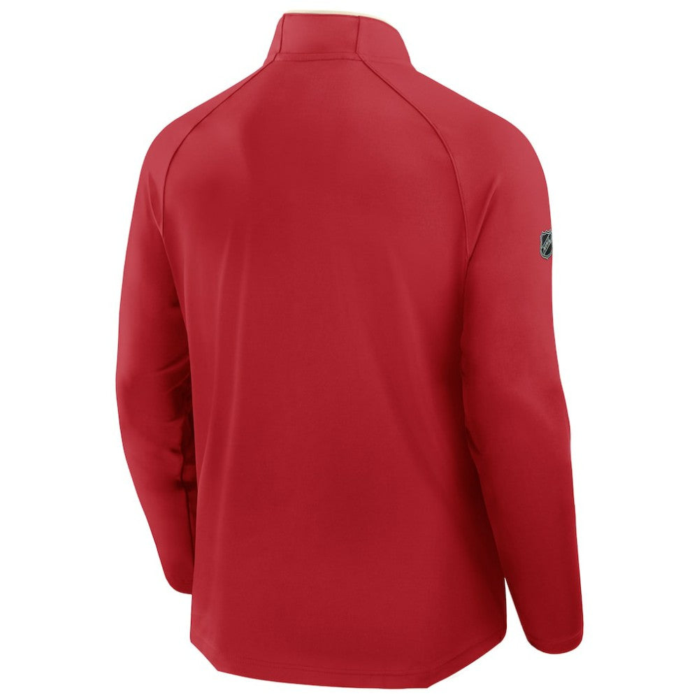 Detroit Red Wings Fanatics Authentic Pro Rink Training Centennial Raglan Quarter-Zip Pullover