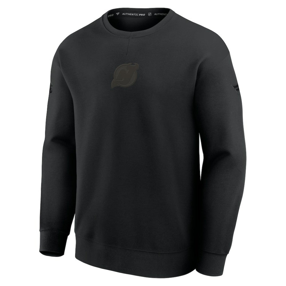 New Jersey Devils Fanatics Authentic Pro Road Tri-Blend Sweatshirt