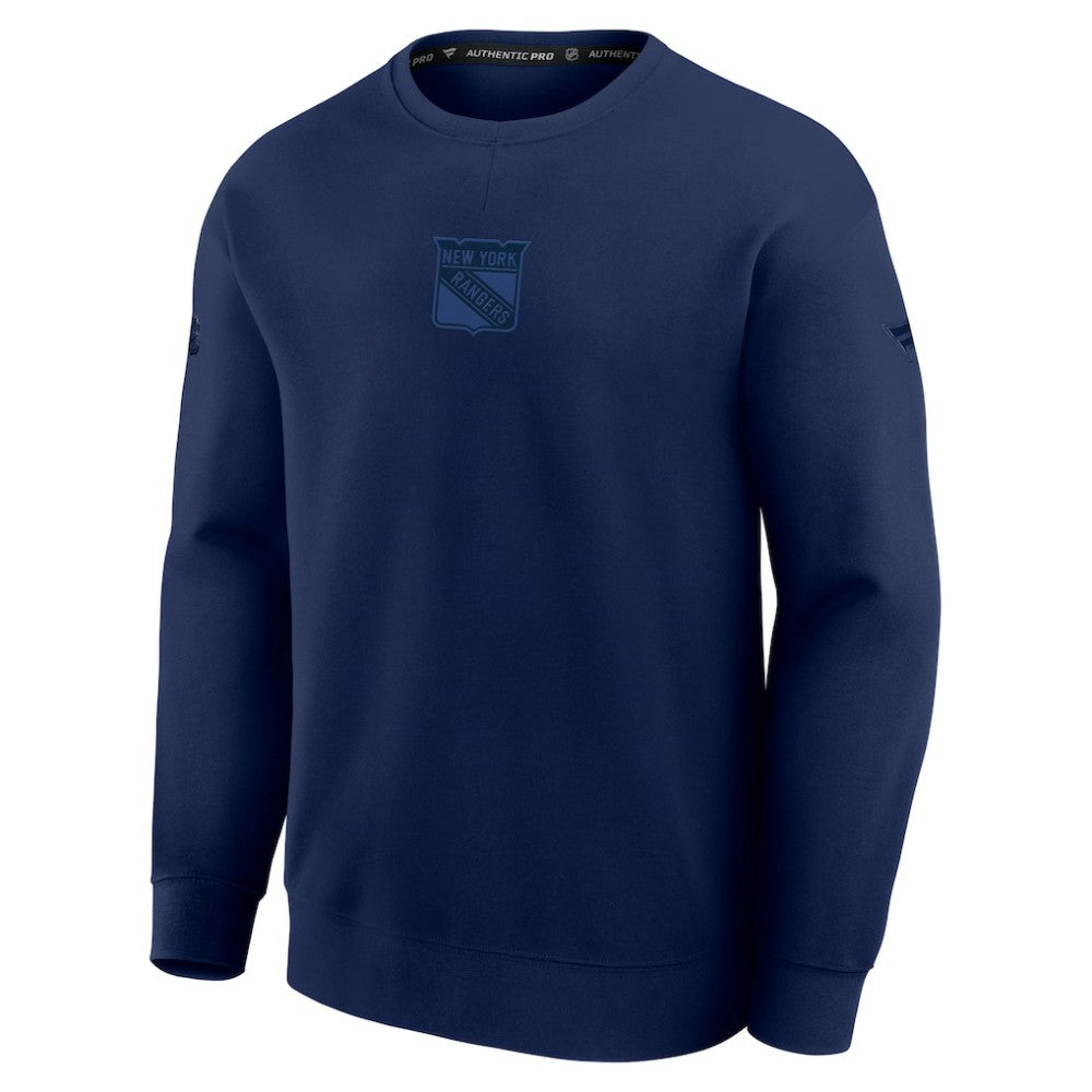 New York Rangers Fanatics Authentic Pro Road Tri-Blend Sweatshirt
