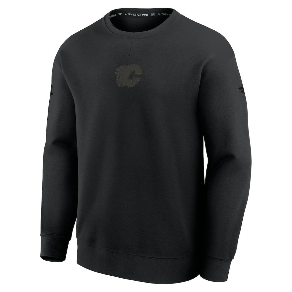 Calgary Flames Fanatics Authentic Pro Road Tri-Blend Sweatshirt