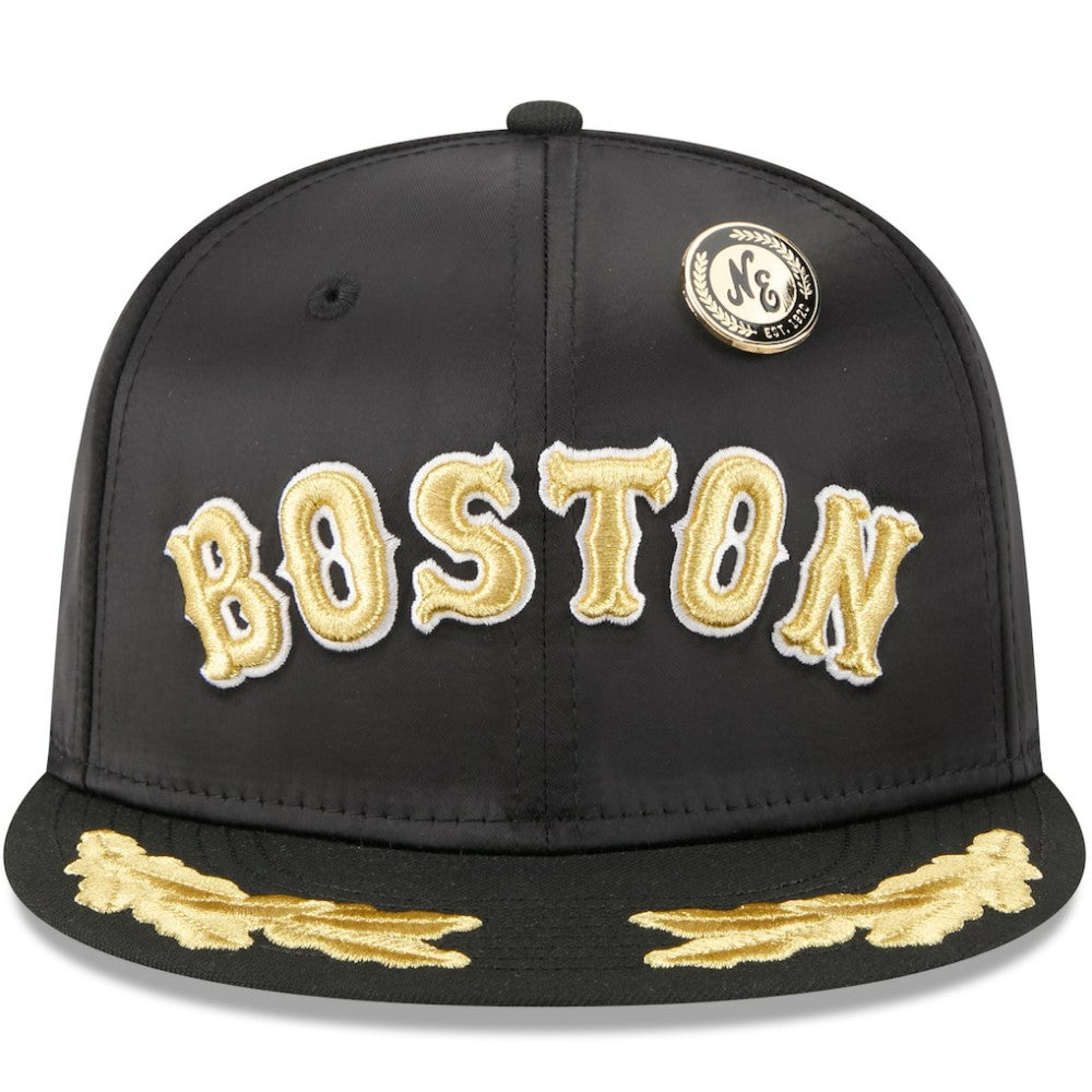 Boston Red Sox 2025 59FIFTY Day Gold Leaf 59FIFTY Fitted Hat - Black | New Era