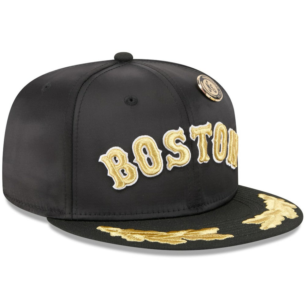 Boston Red Sox 2025 59FIFTY Day Gold Leaf 59FIFTY Fitted Hat - Black | New Era