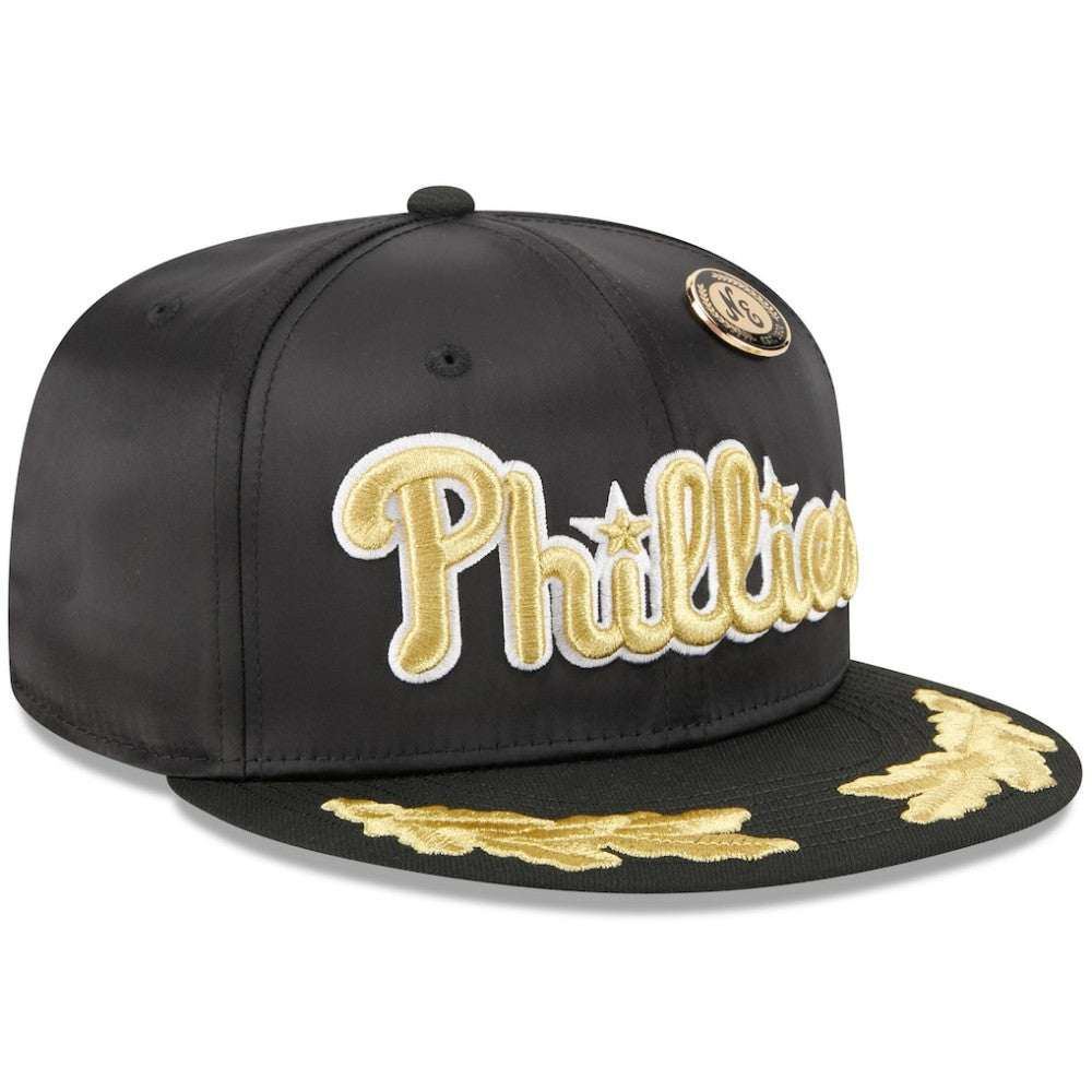Philadelphia Phillies 2025 59FIFTY Day Gold Leaf 59FIFTY Fitted Hat - Black | New Era