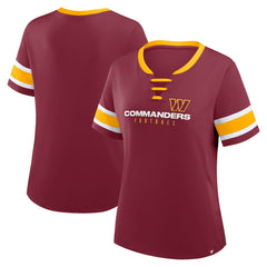 NFL Washington Commanders Women's Redzone Draw Play Athena Lace-Up T-Shirt